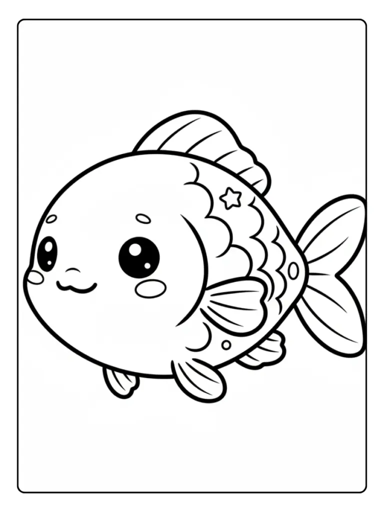 Disegni da colorare pesce kawaii