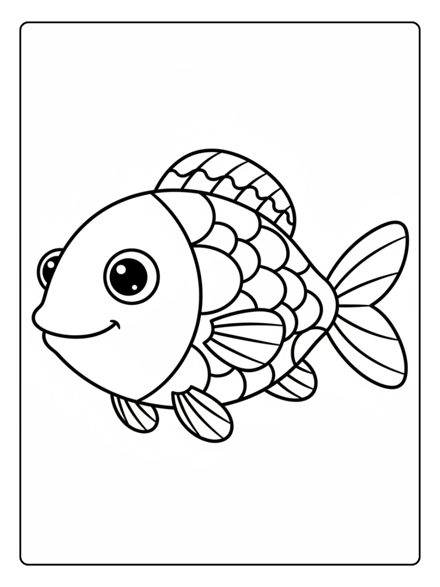 Disegni da colorare pesce semplice da stampare