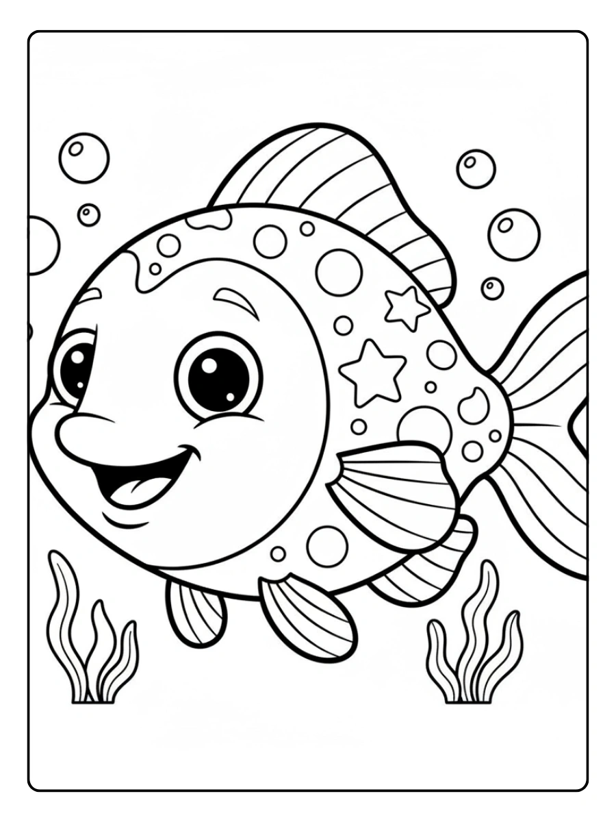 Disegni da colorare pesce simpatico per bambini