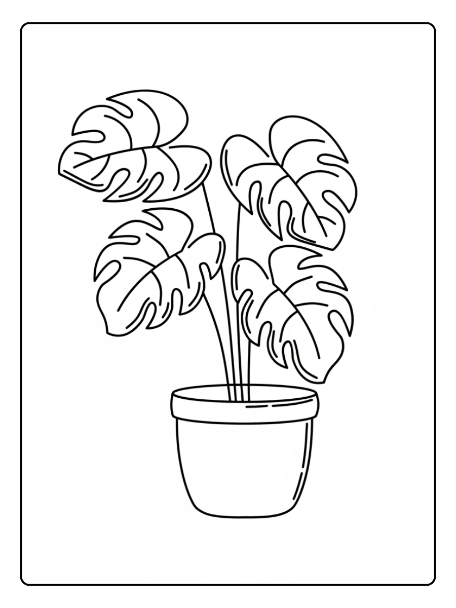 Disegni da colorare pianta in vaso