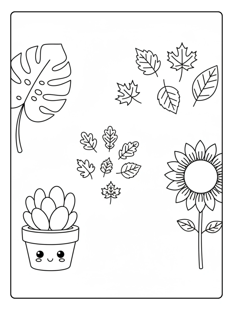 Disegni da colorare piante naturali