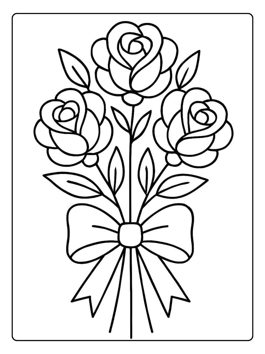 Disegni da colorare rose facili