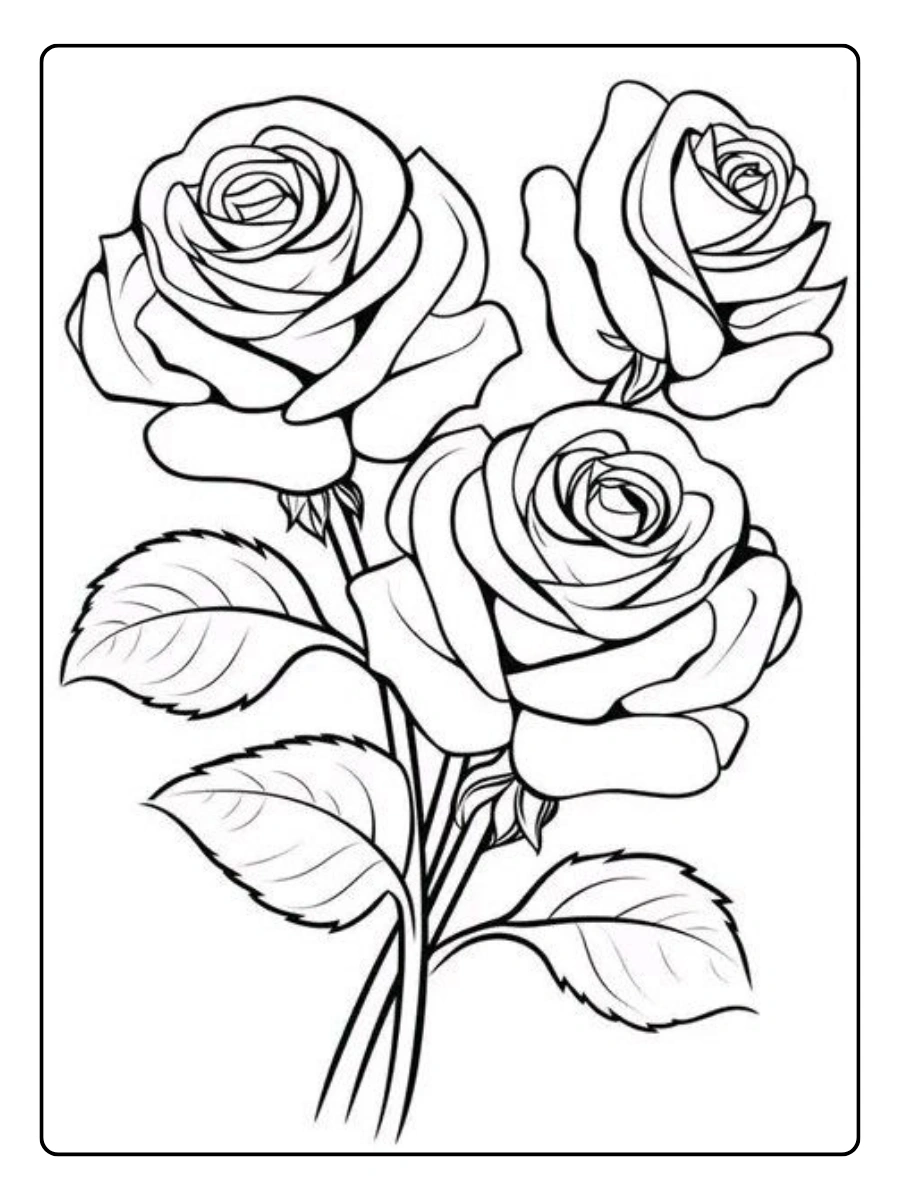 Disegni da colorare rose kawaii