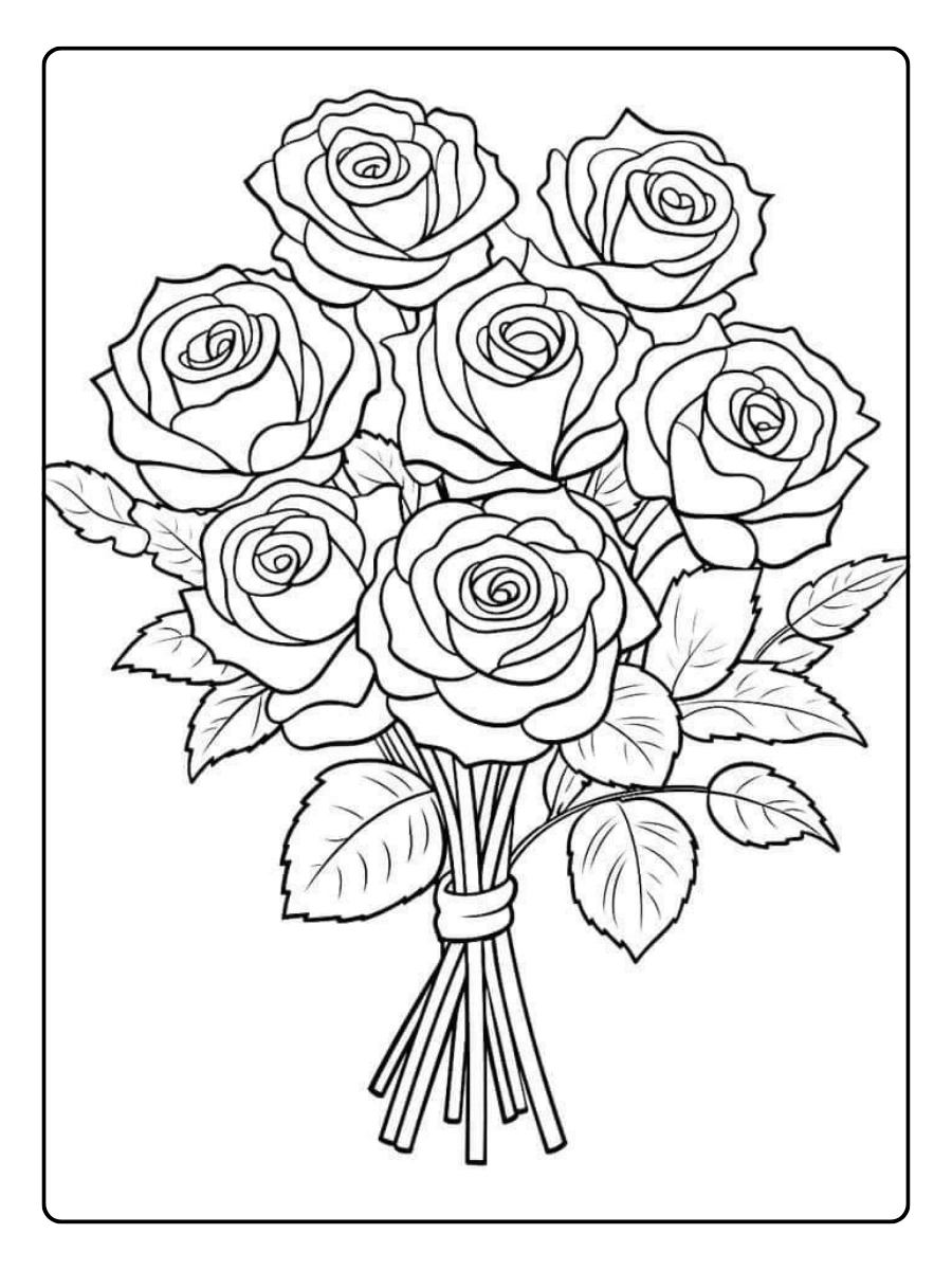 Disegni da colorare rose per bambini