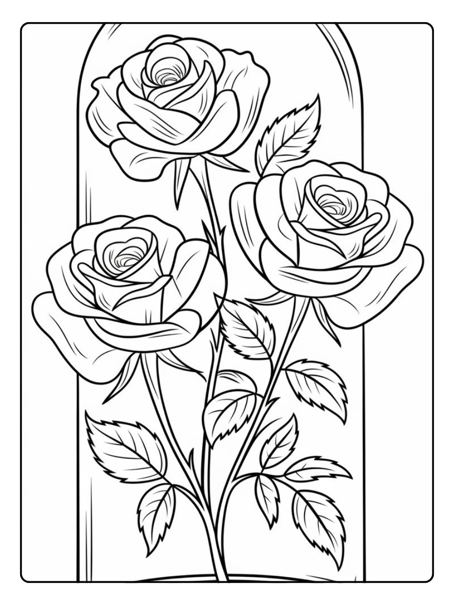 Disegni da colorare rose realistiche