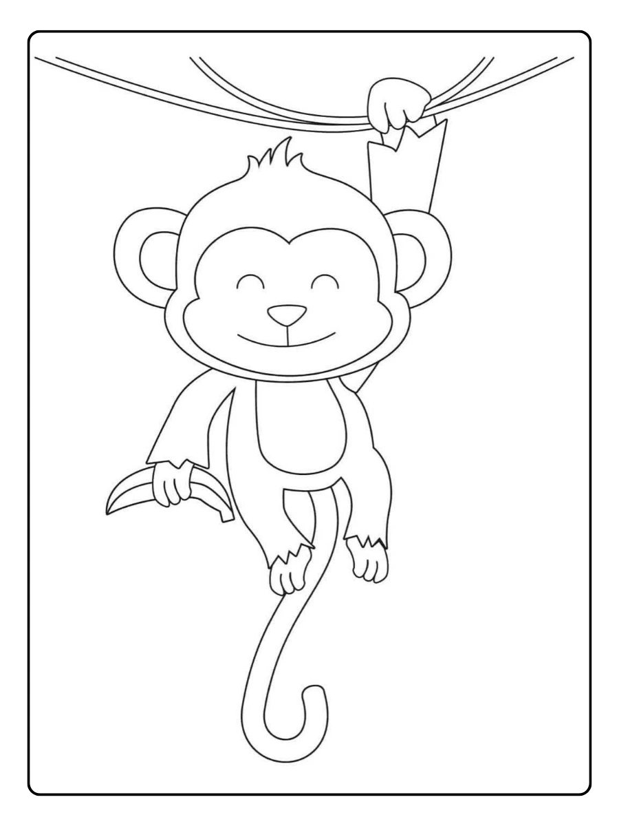 Disegni da colorare scimmia carina