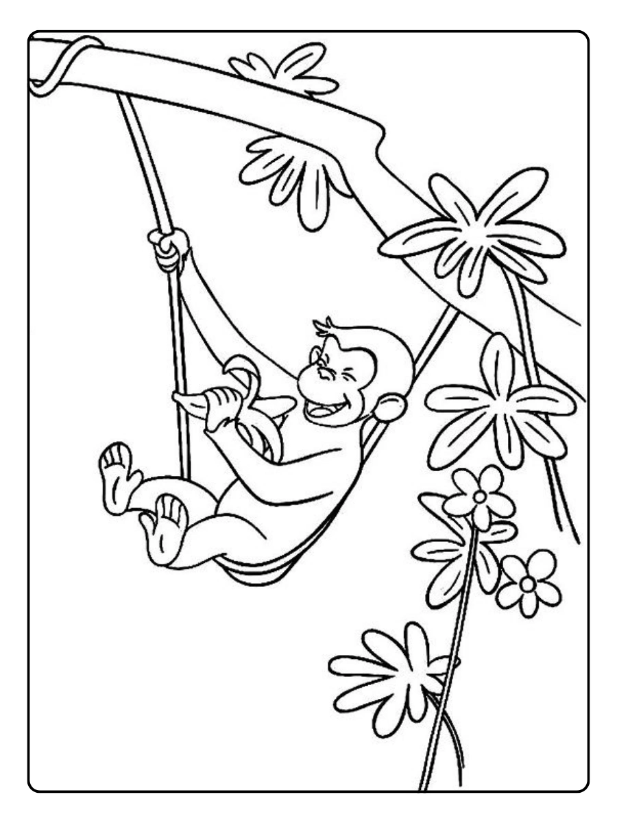 Disegni da colorare scimmia cartoon