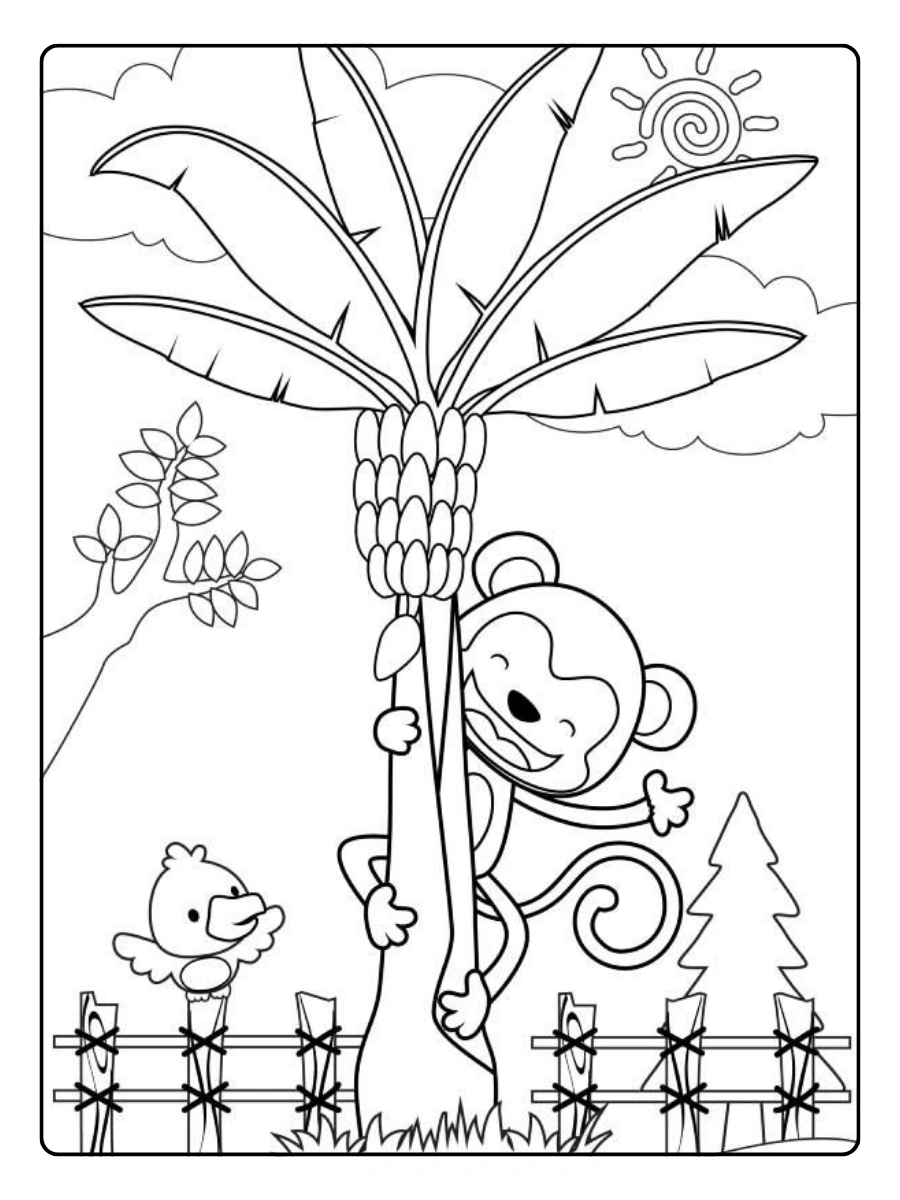 Disegni da colorare scimmia che salta