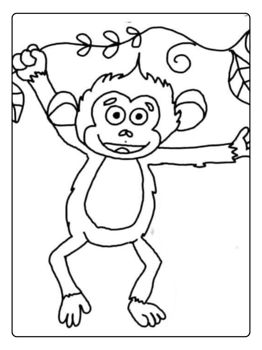 Disegni da colorare scimmia divertente