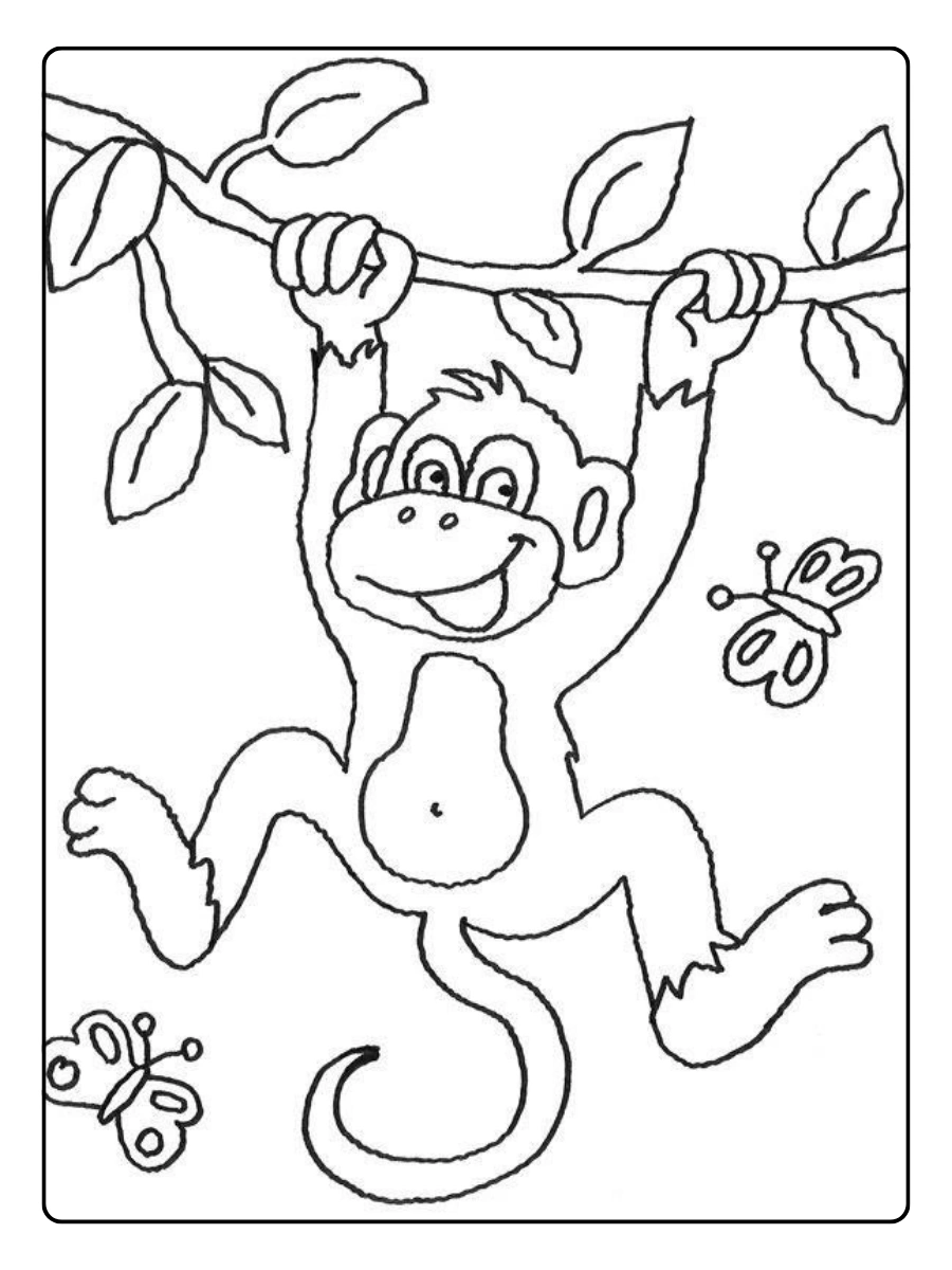Disegni da colorare scimmia facile