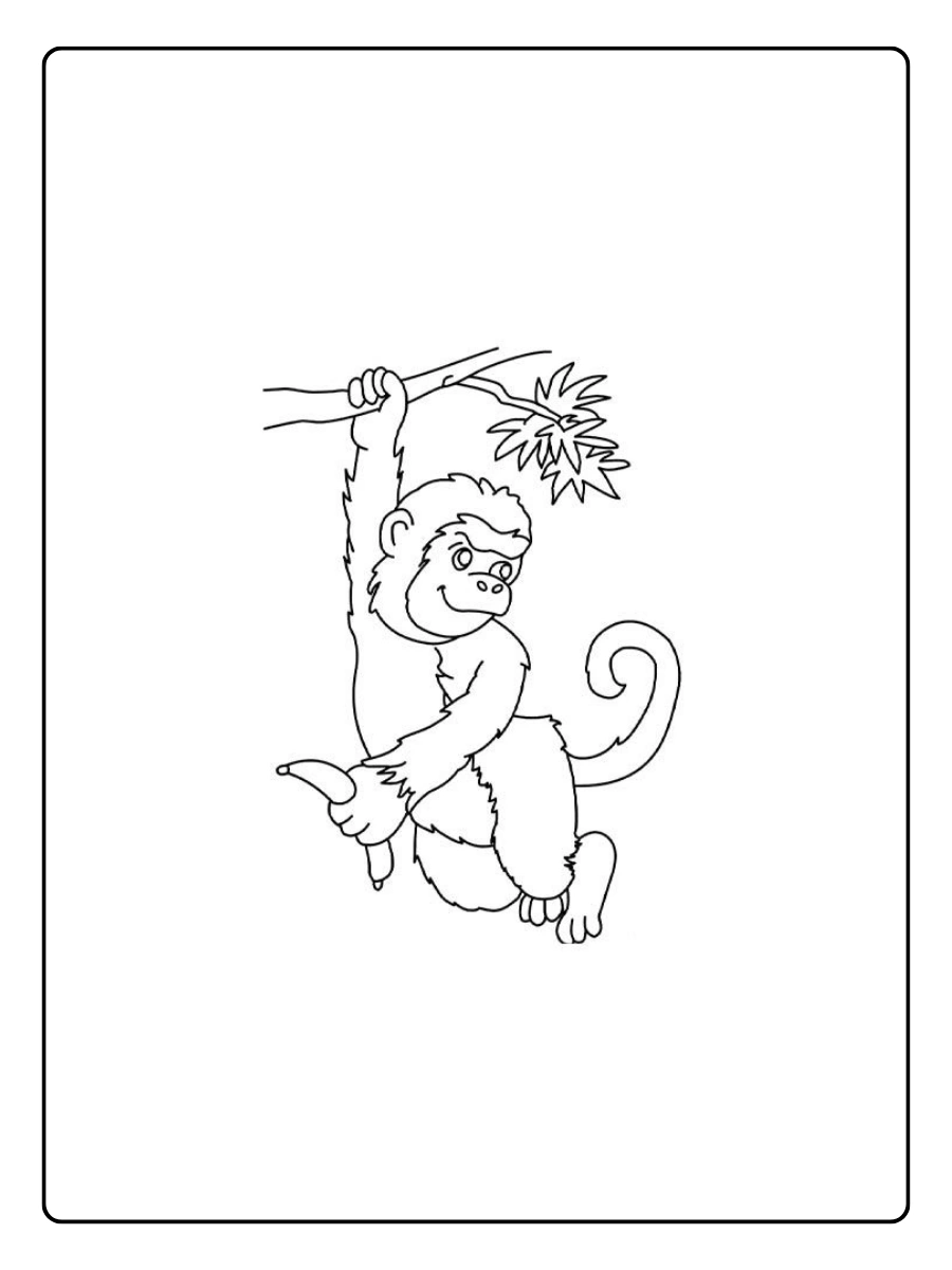 Disegni da colorare scimmia giocosa