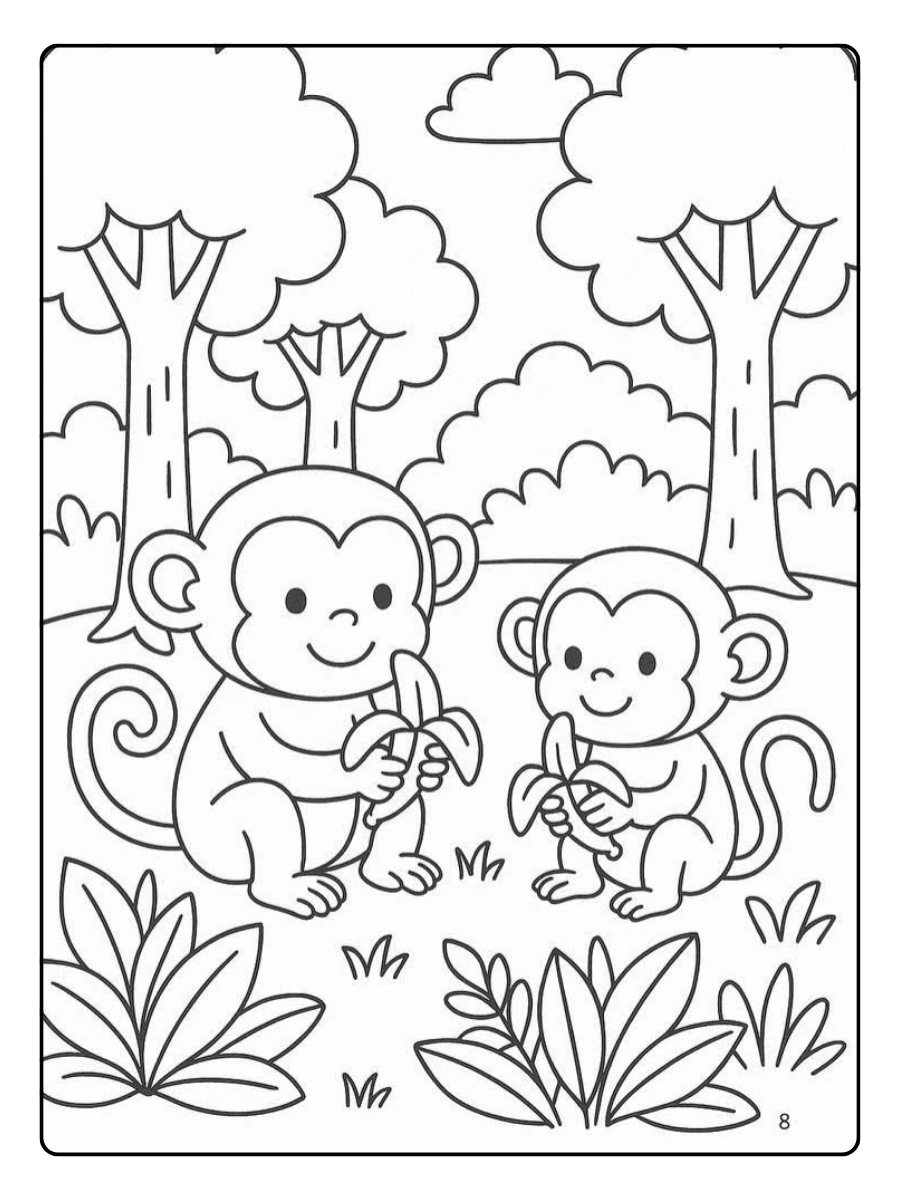 Disegni da colorare scimmia per scuola