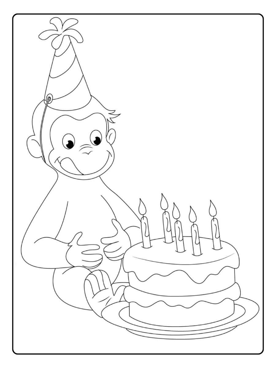 Disegni da colorare scimmia piccola