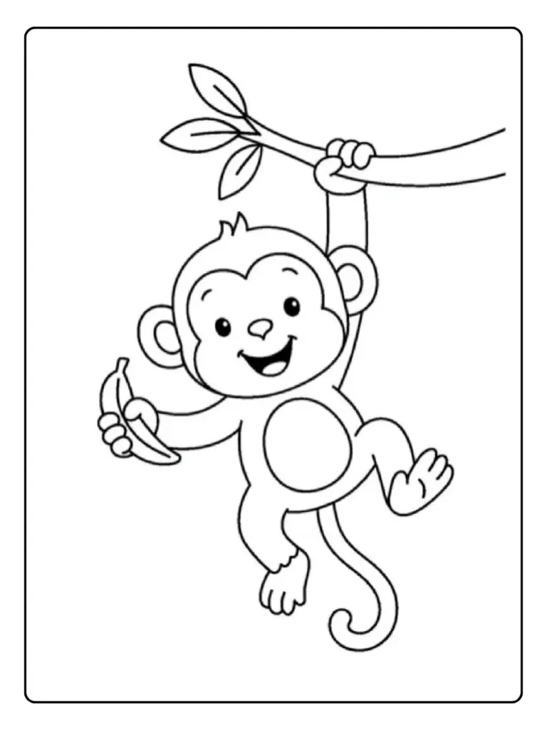 Disegni da colorare scimmia semplice