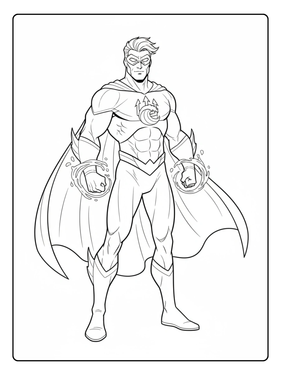 Disegni da colorare supereroe acqua