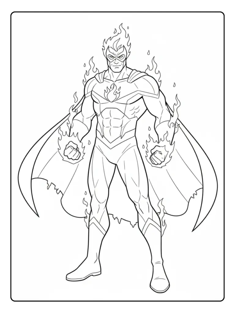 Disegni da colorare supereroe fuoco