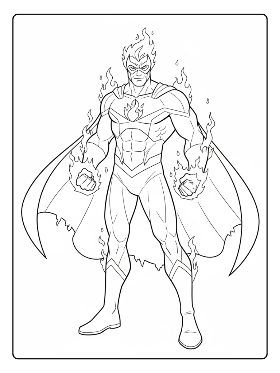 Disegni da colorare supereroe fuoco