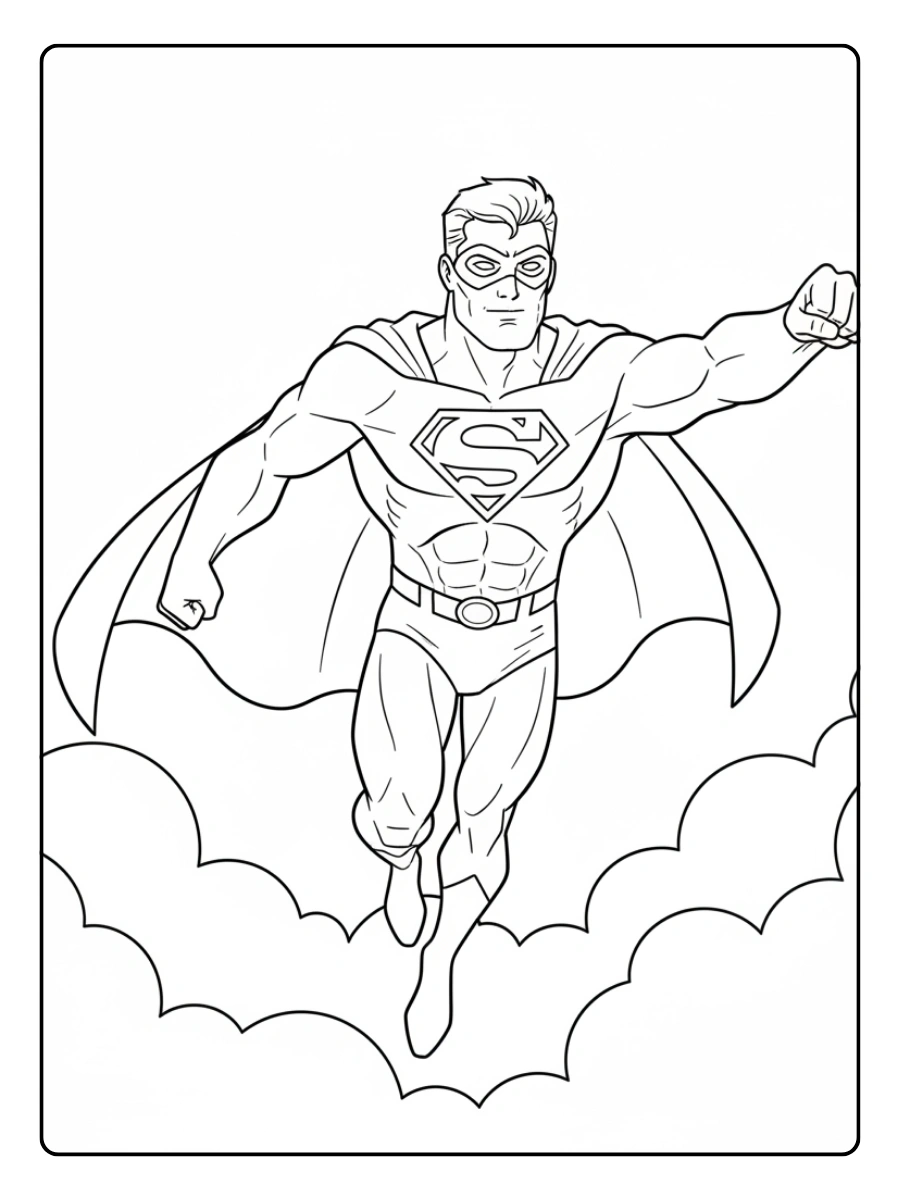 Disegni da colorare supereroe volante