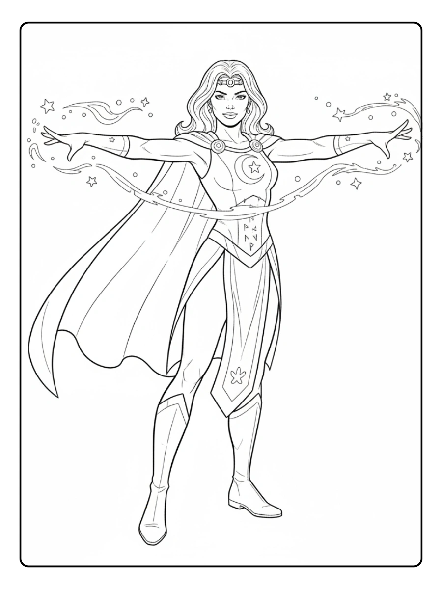 Disegni da colorare supereroina magica