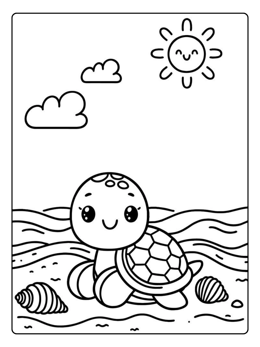 Disegni da colorare tartaruga carina facile