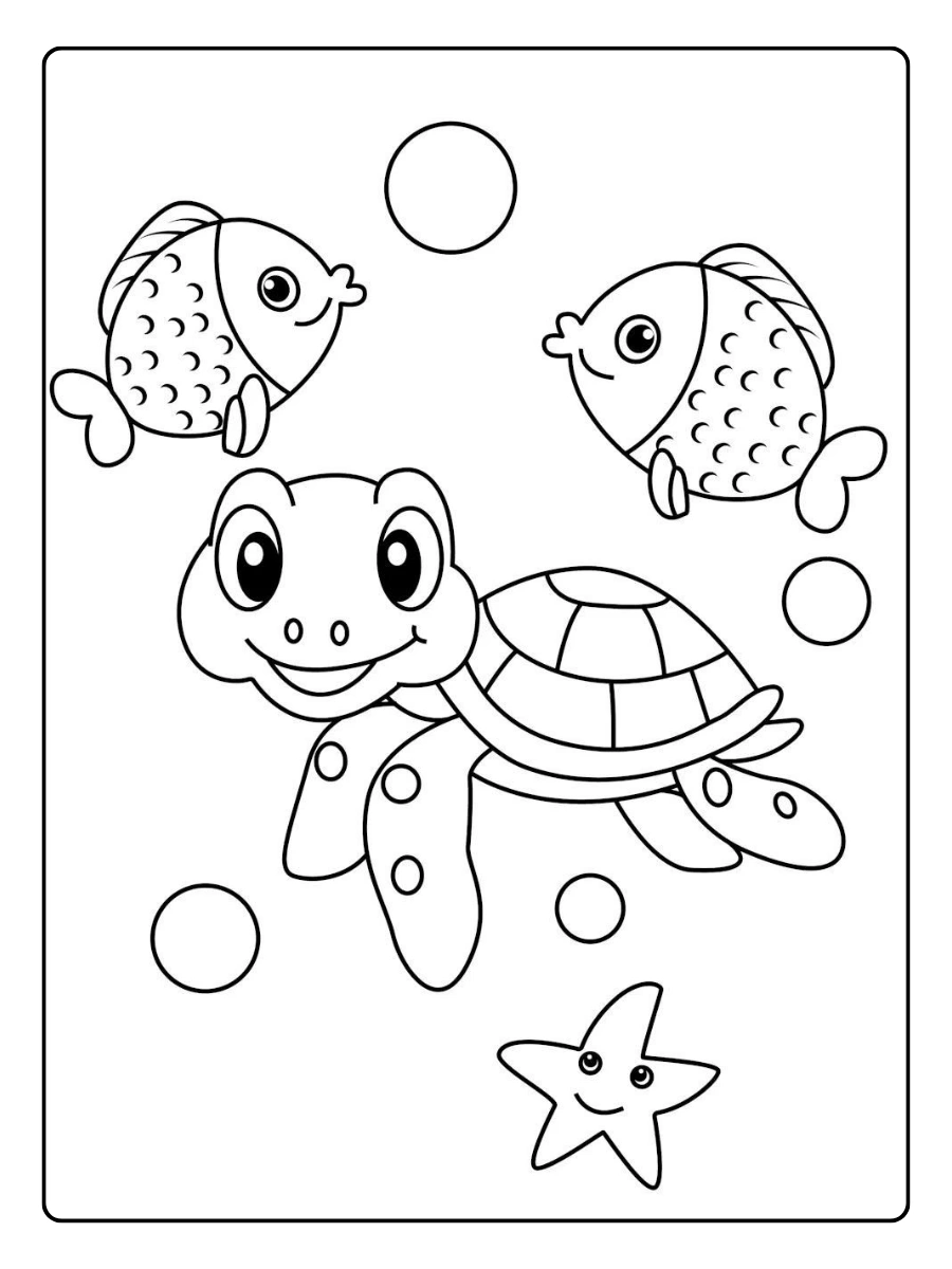 Disegni da colorare tartaruga cucciolo