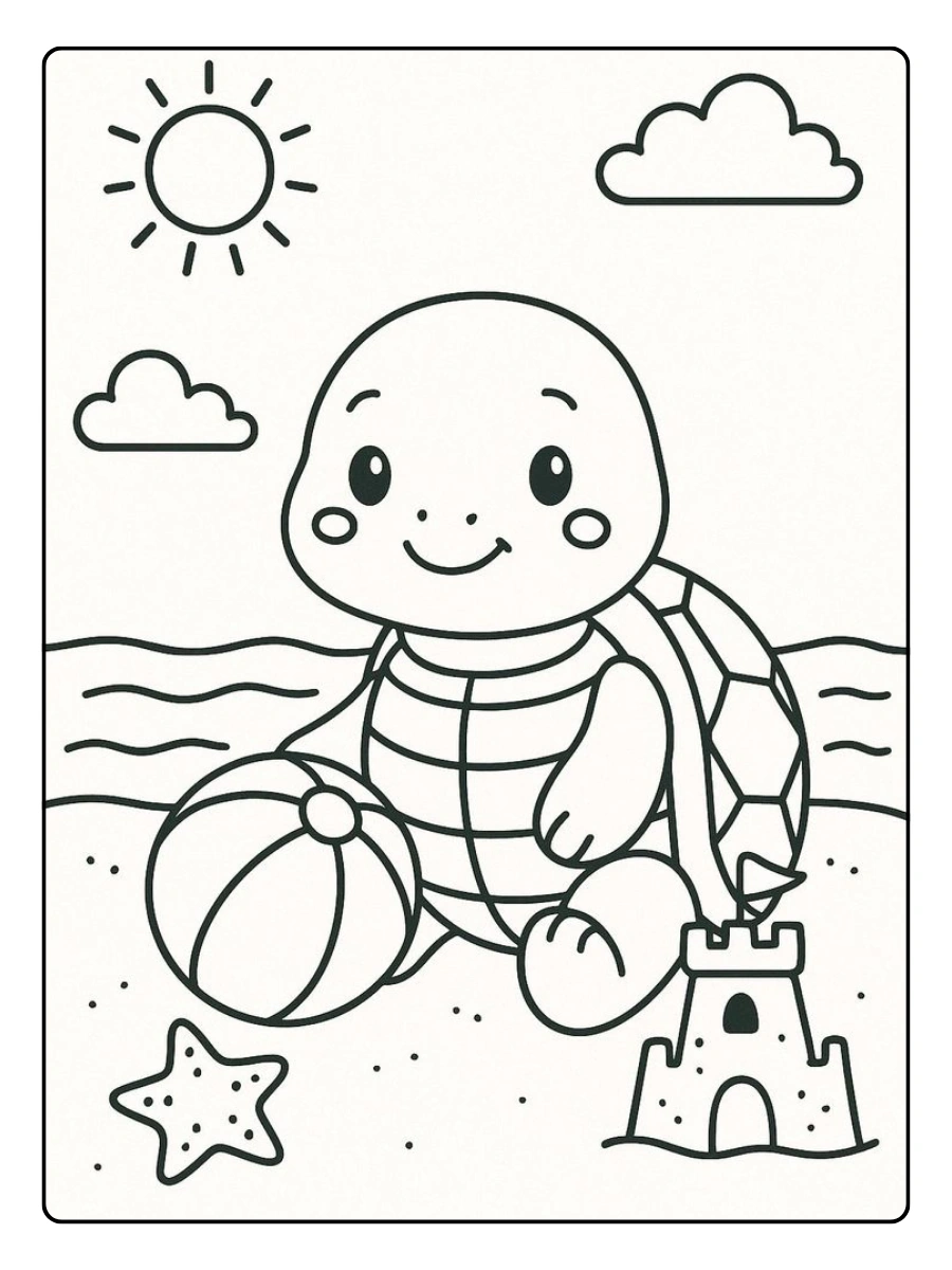 Disegni da colorare tartaruga linea semplice