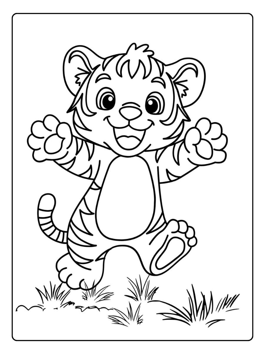 Disegni da colorare tigre carina