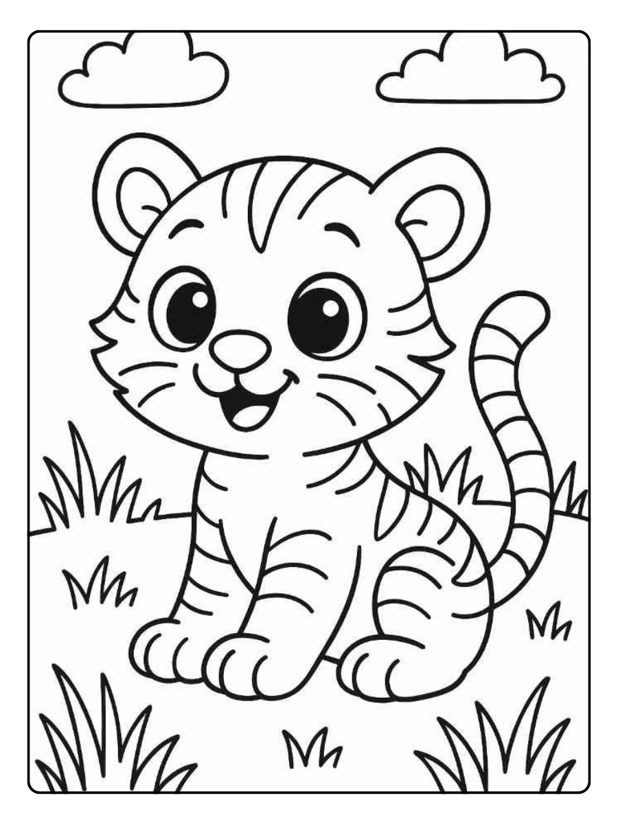 Disegni da colorare tigre cartone