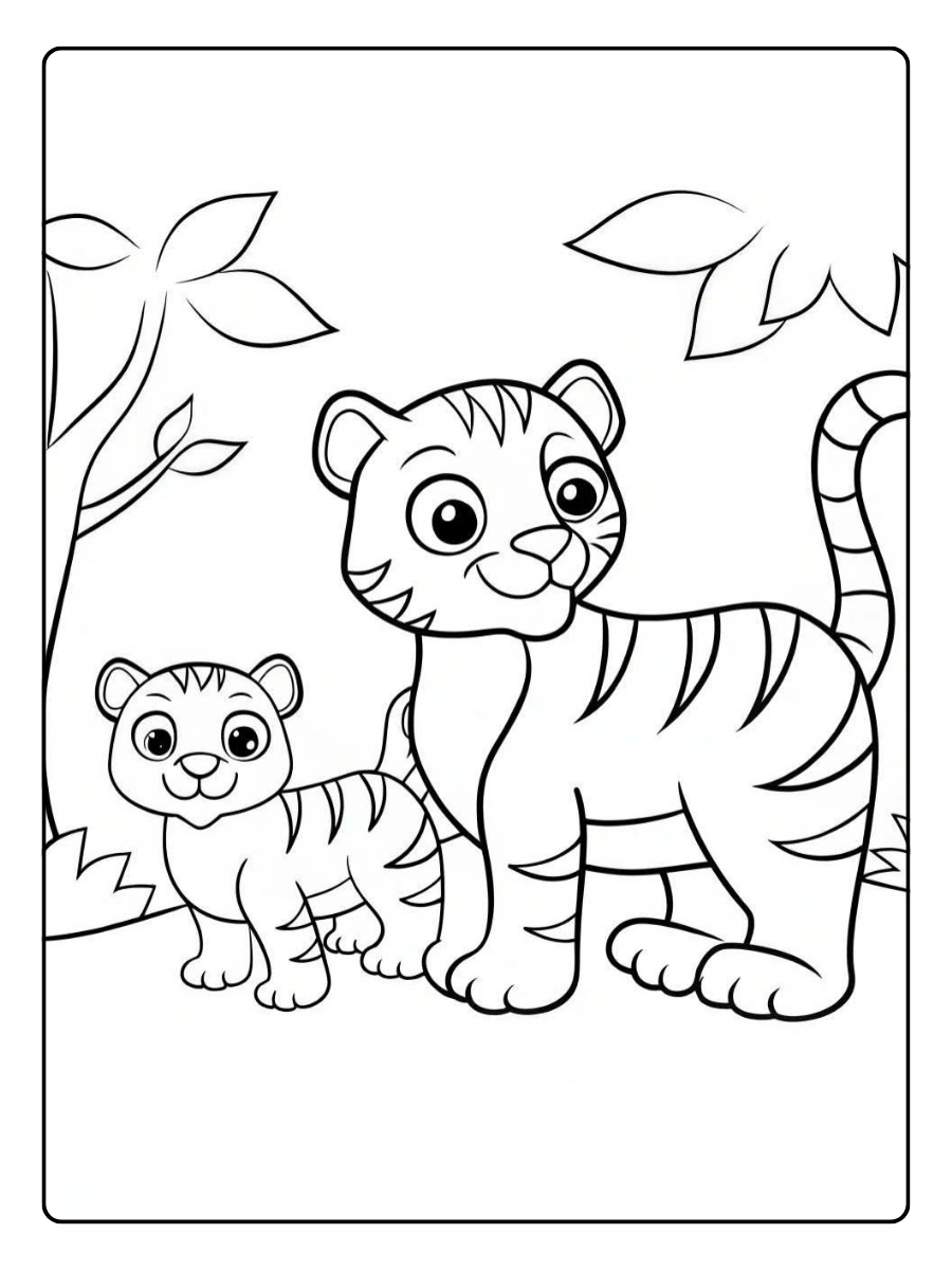 Disegni da colorare tigre disegno facile