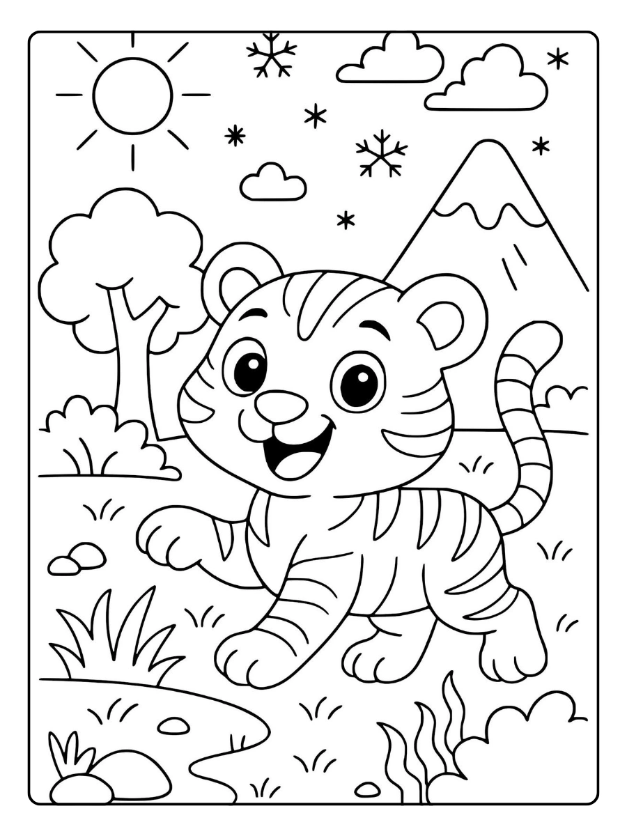 Disegni da colorare tigre per bambini