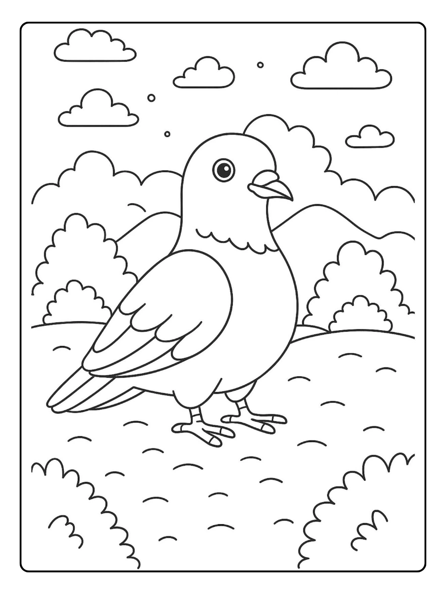 Disegni da colorare uccello bianco e nero