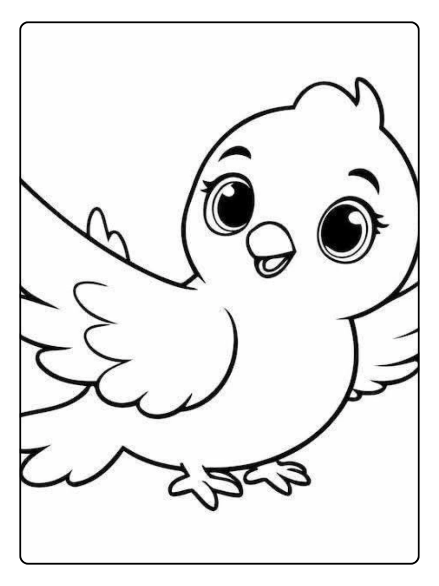 Disegni da colorare uccello divertente