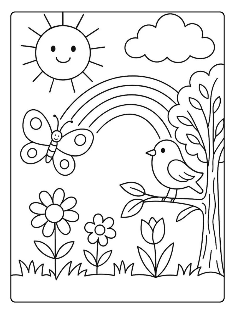 Disegni da colorare uccello facile per bimbi