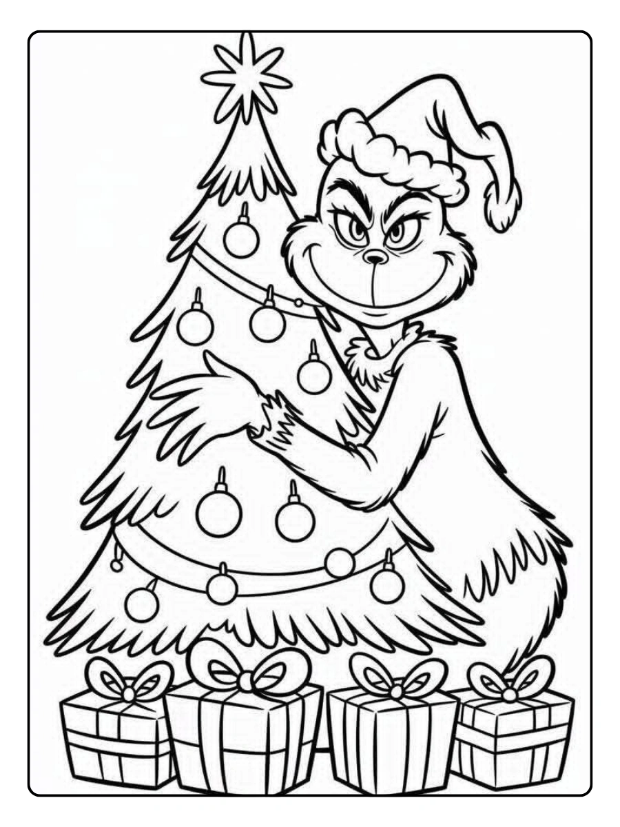 Disegni di Natale da colorare Grinch carino