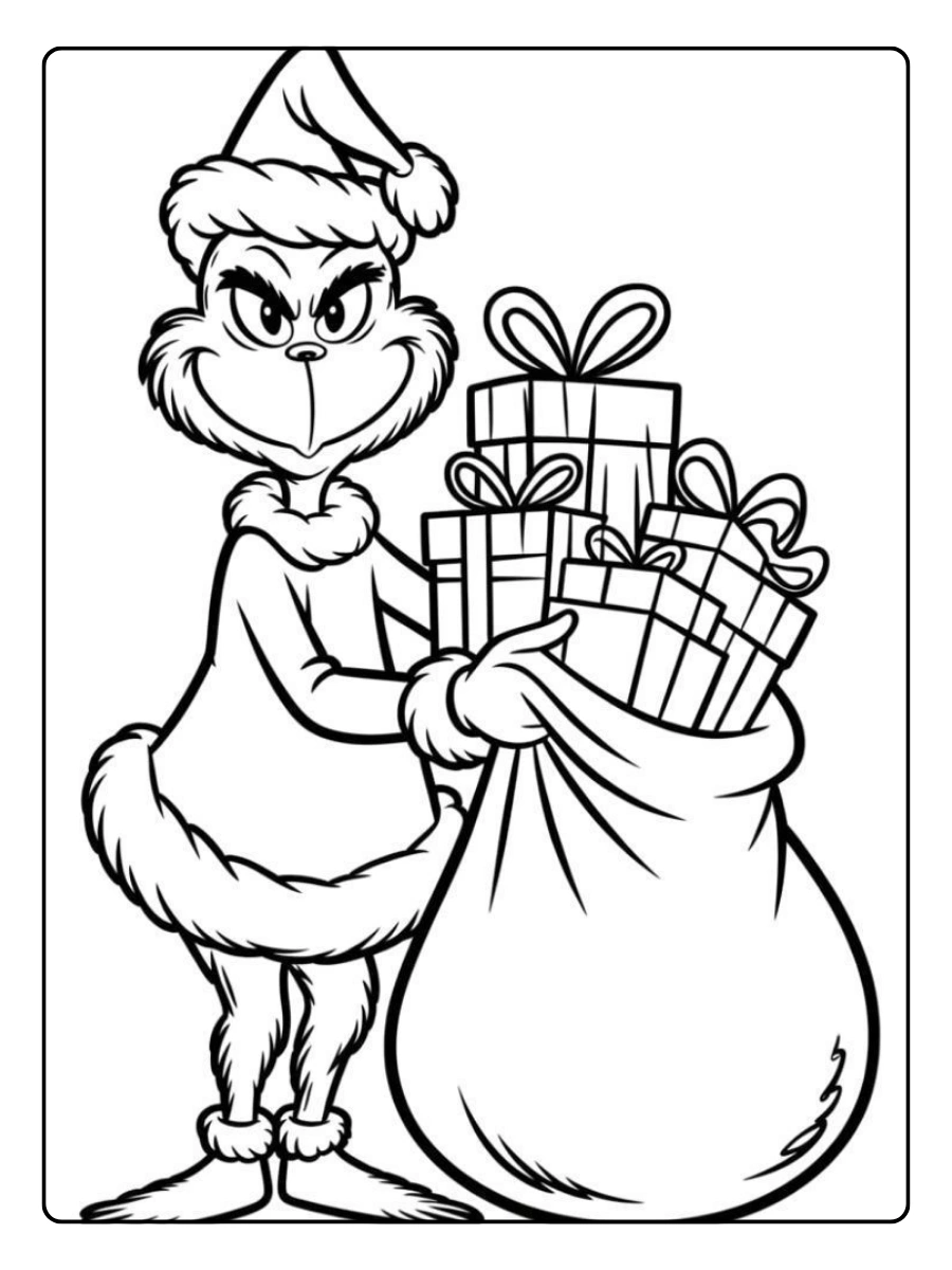Disegni di Natale da colorare Grinch divertente