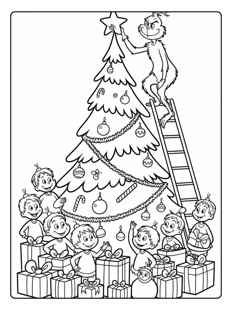 Disegni di Natale da colorare Grinch festivo