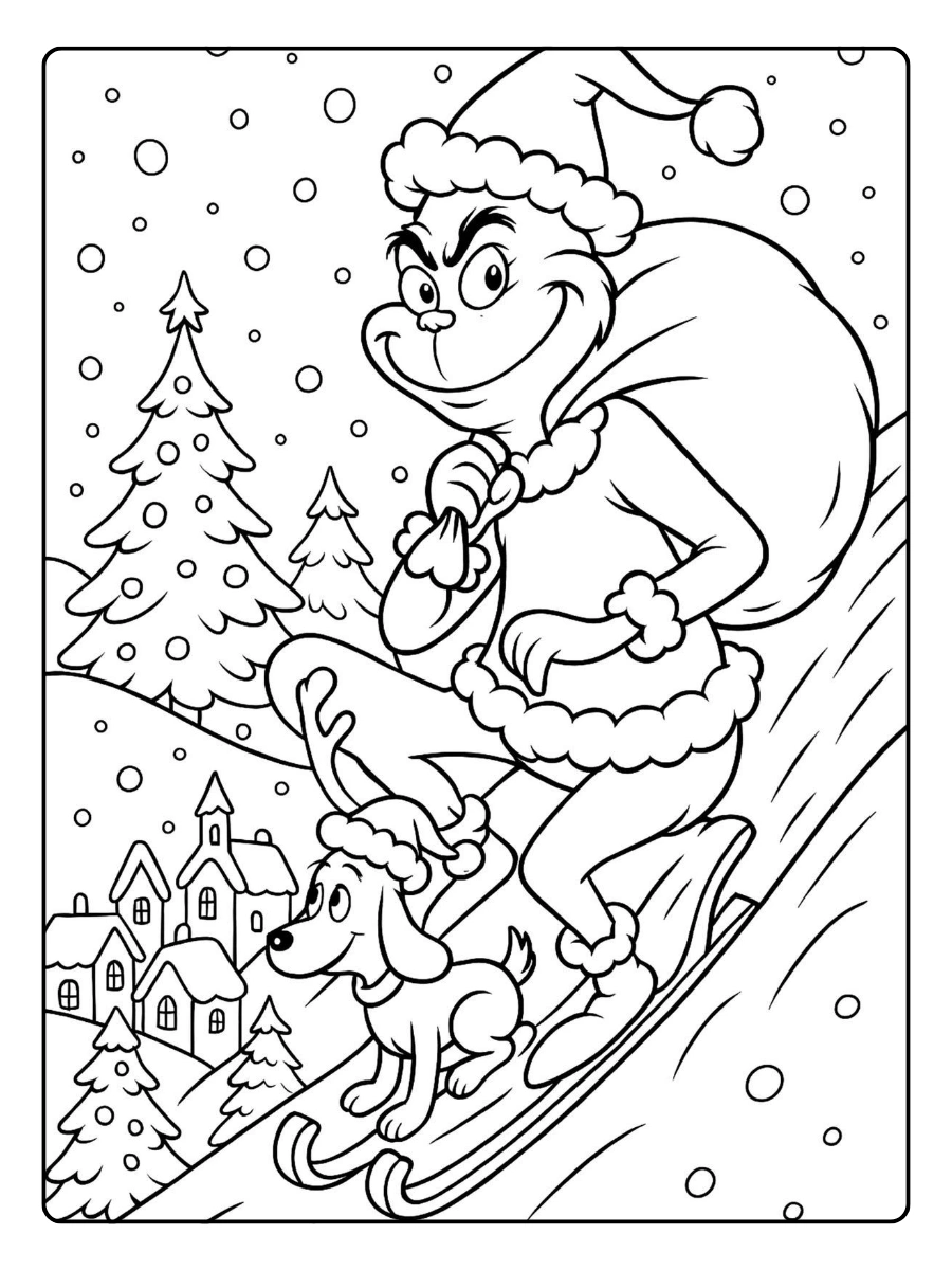 Disegni di Natale da colorare Grinch kawaii