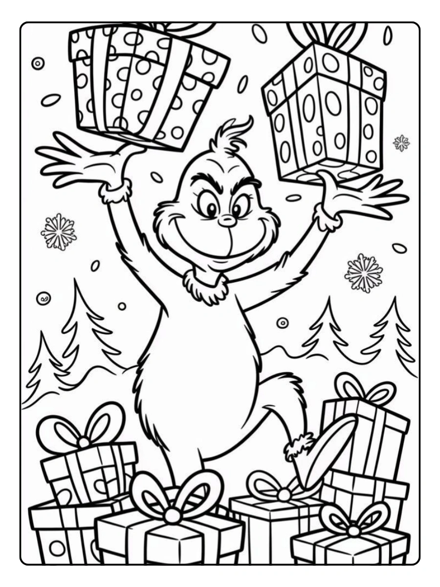 Disegni di Natale da colorare Grinch lineart
