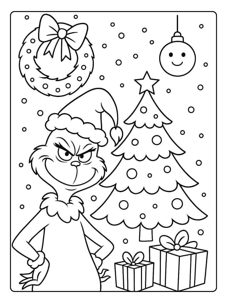 Disegni di Natale da colorare Grinch per bambini