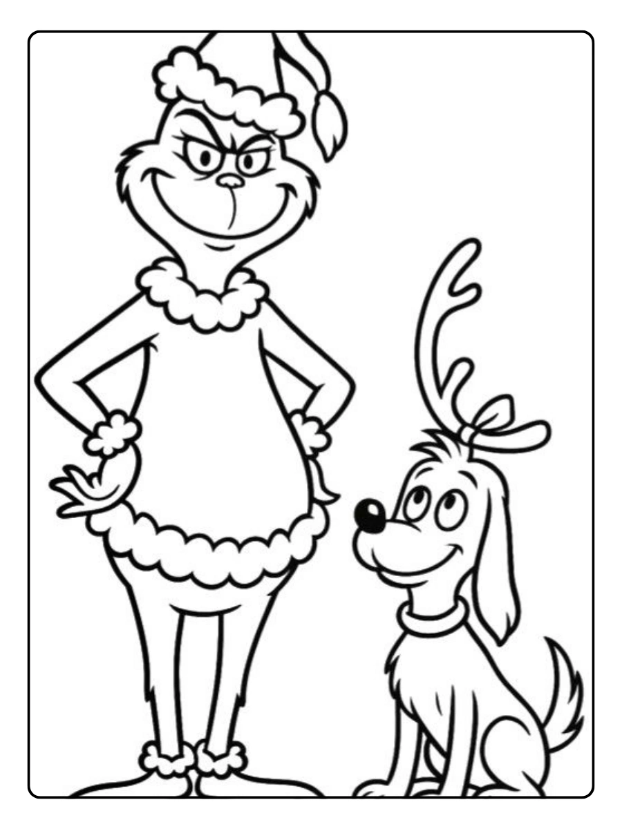 Disegni di Natale da colorare Grinch per scuola