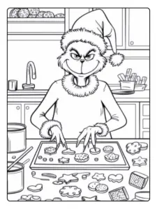 Disegni di Natale da colorare Grinch semplice bambini