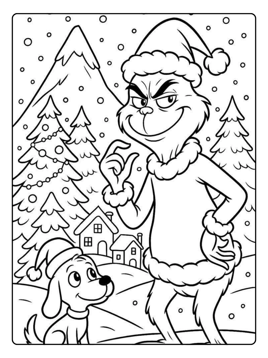 Disegni di Natale da colorare Grinch semplice