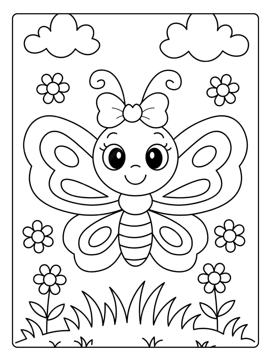 Disegni educativi di farfalle da colorare