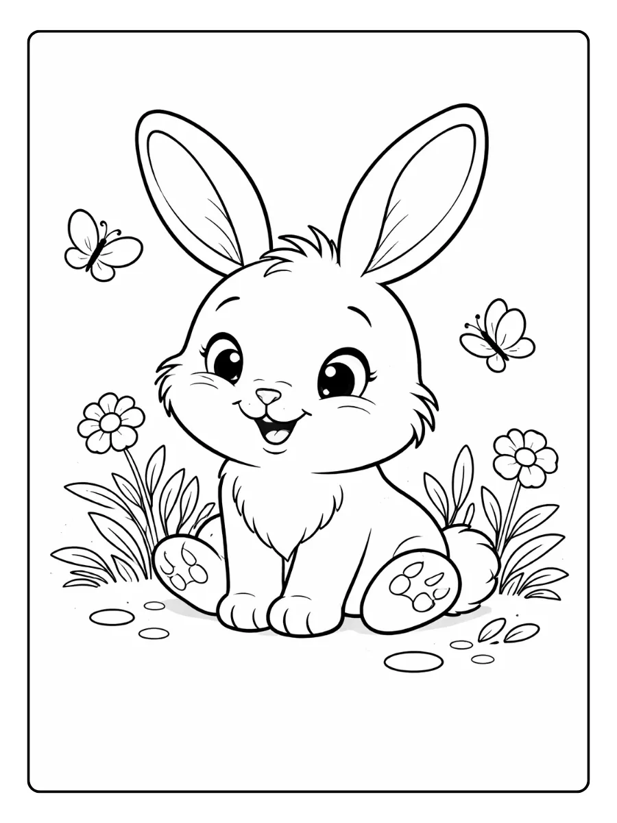 Disegno da colorare coniglio semplice