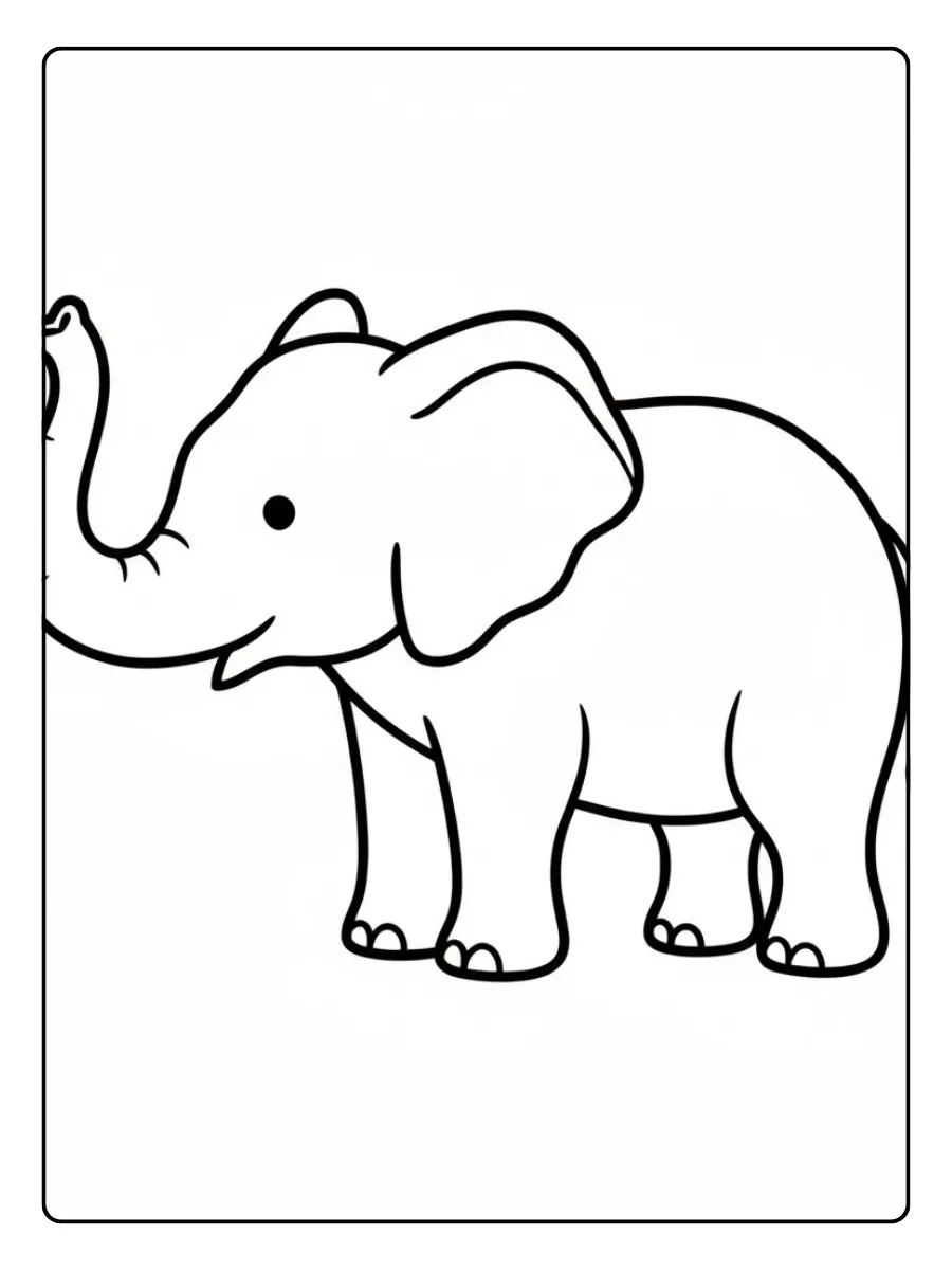 Disegno da colorare elefante semplice