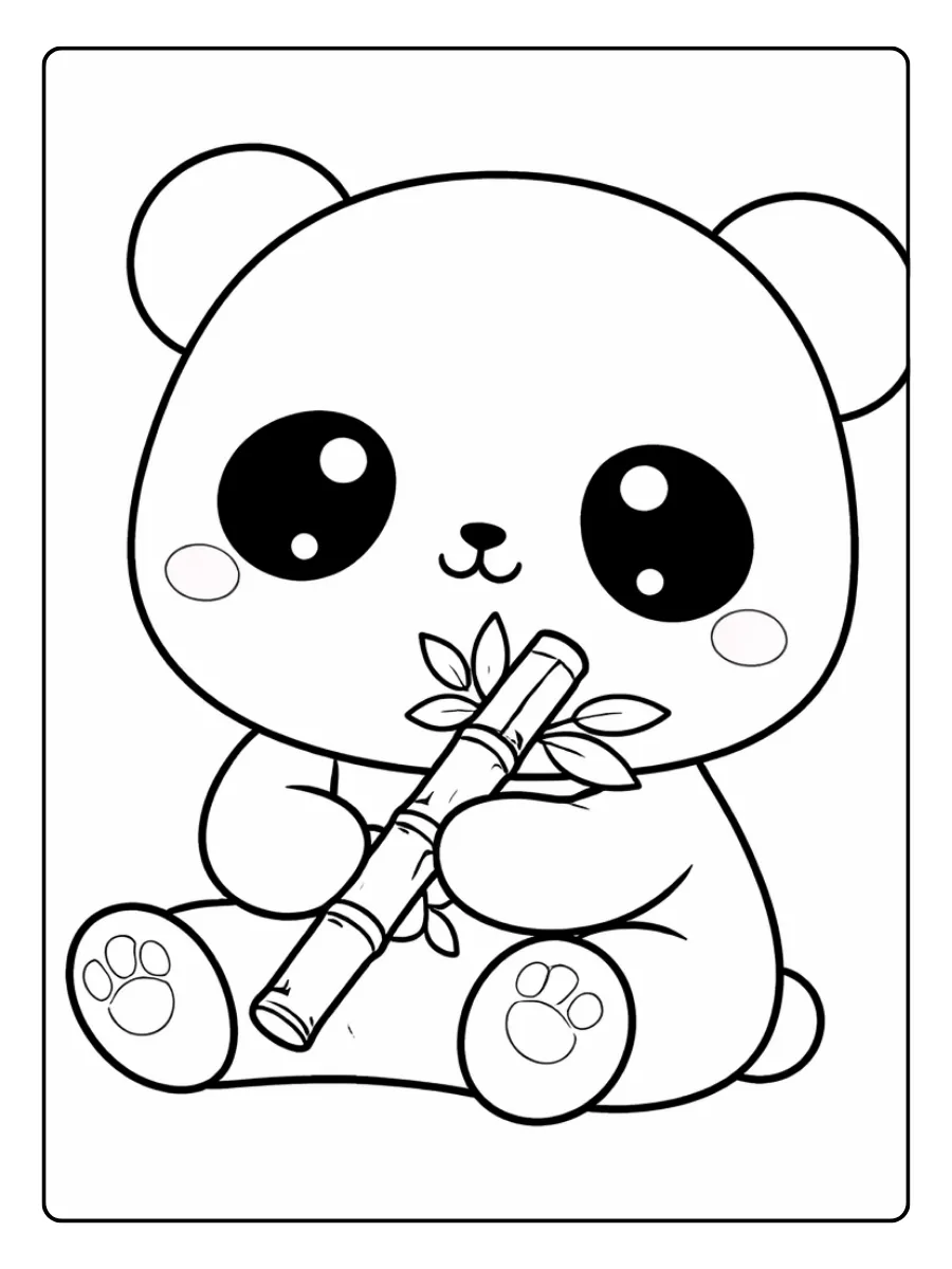 Disegno da colorare panda kawaii