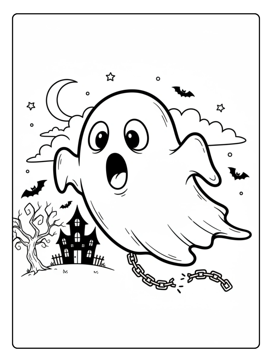 Fantasma di Halloween da colorare