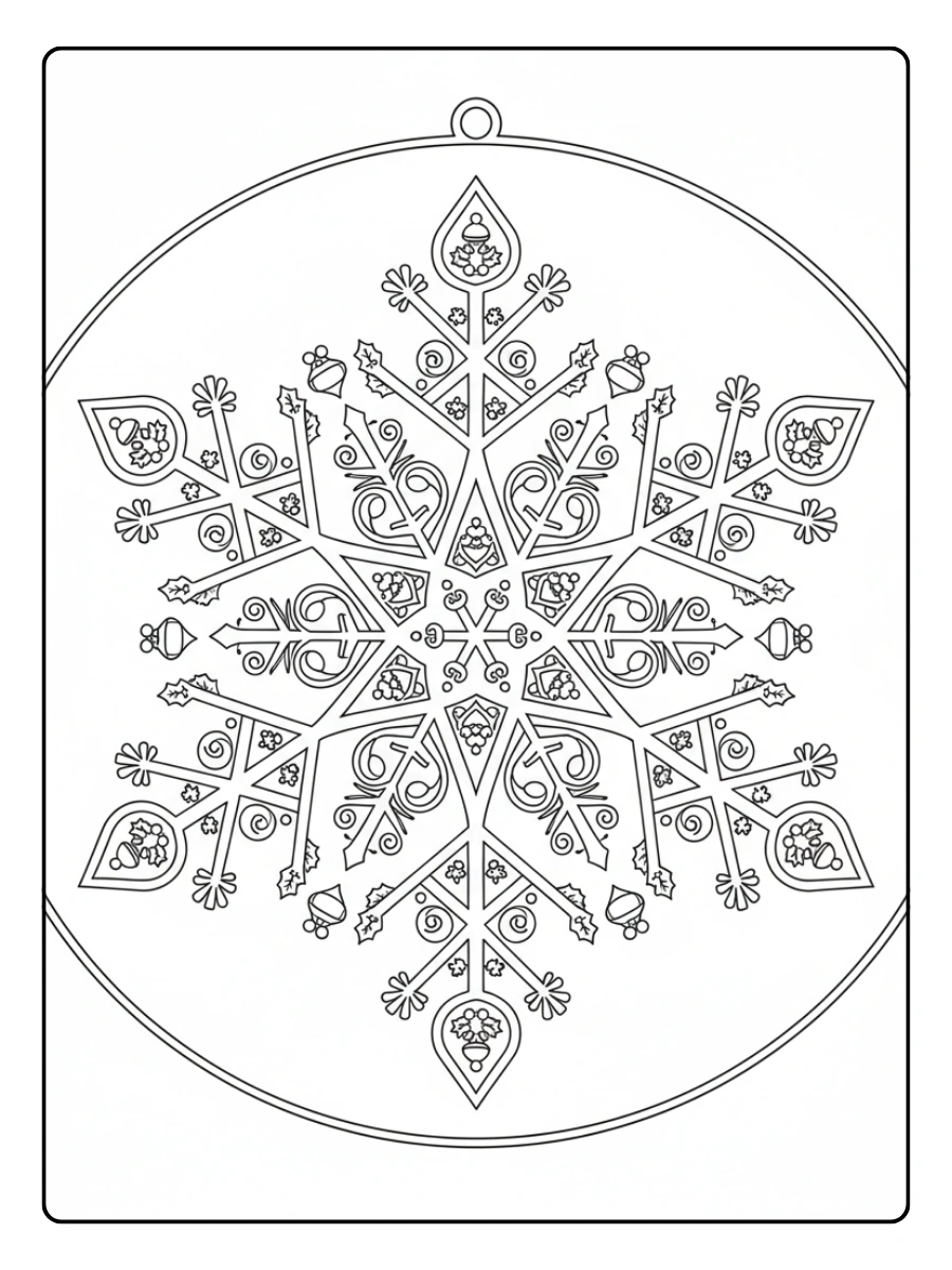 Fiocco di neve Natale da colorare