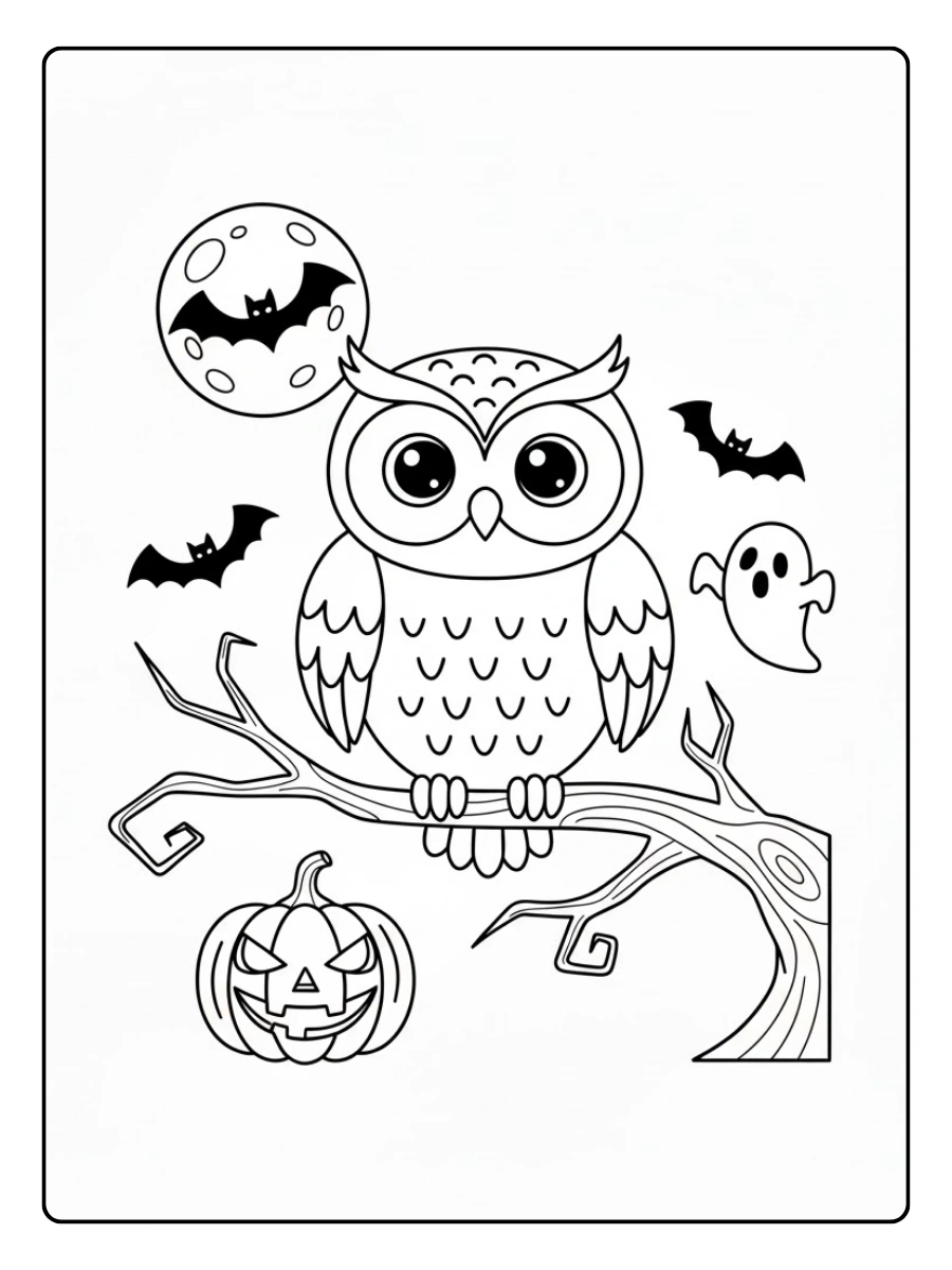 Gufo di Halloween da colorare