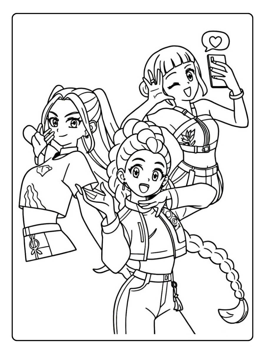 K Pop Demon Hunters da colorare